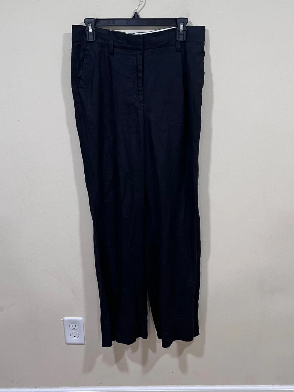 Reformation Mason Linen Pants in Black size 8 trousers EUC